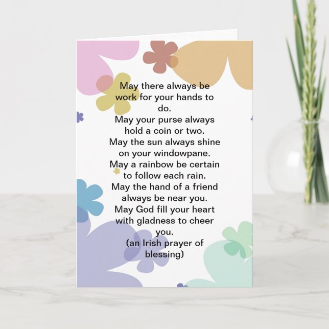Irish Prayer Blessing Greeting Card (Front)