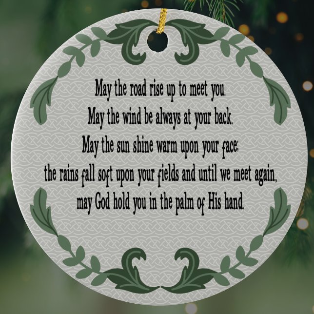 Irish Prayer Blessing Loving Memory Ceramic Tree Decoration (Irish Blessing Keepsake Memory Ornament to remember someone special. Decoration for Christmas )