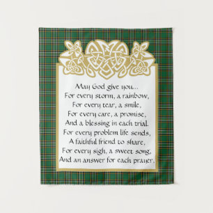 Irish Prayer Celtic Border and Tartan Tapestry