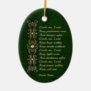 Irish Prayer, Circle me Lord, Ceramic Tree Decoration