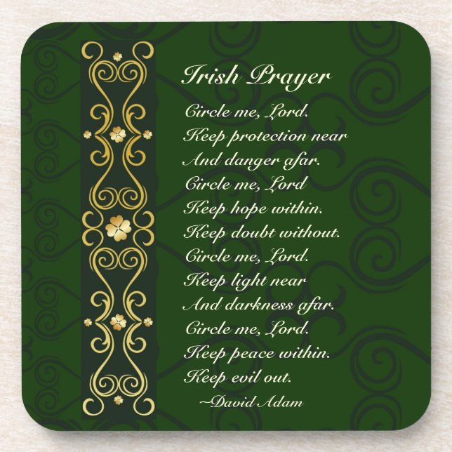 Irish Prayer, Circle me Lord, Coaster (Front)