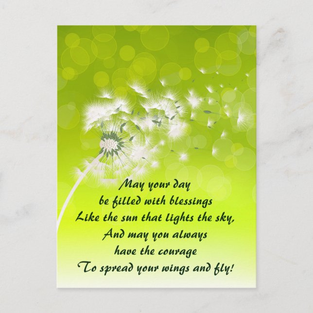 Irish Prayer for Blessings Custom Postcard (Front)