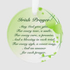 Irish Prayer Hearts and Shamrocks Custom Ornament