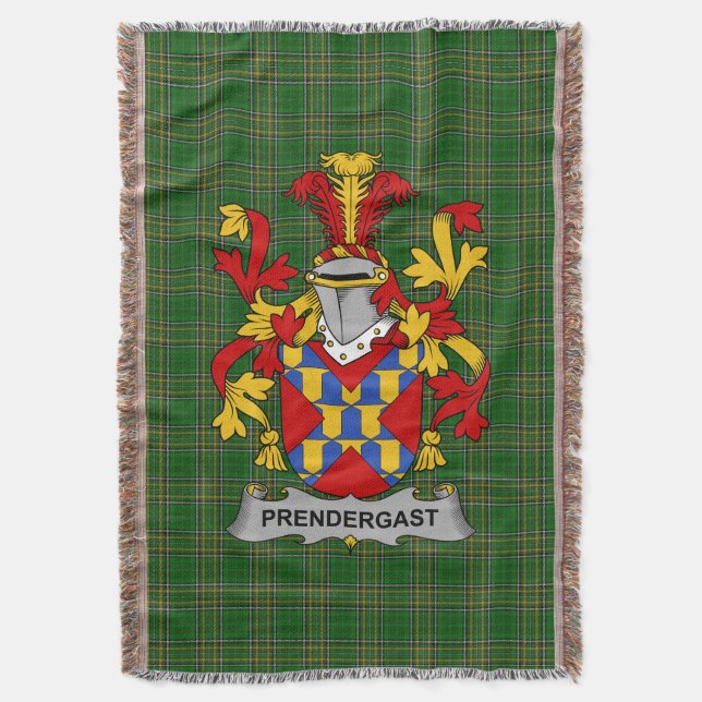  Irish Prendergast Coat of Arms Family Crest Irela Throw Blanket (Front Vertical)