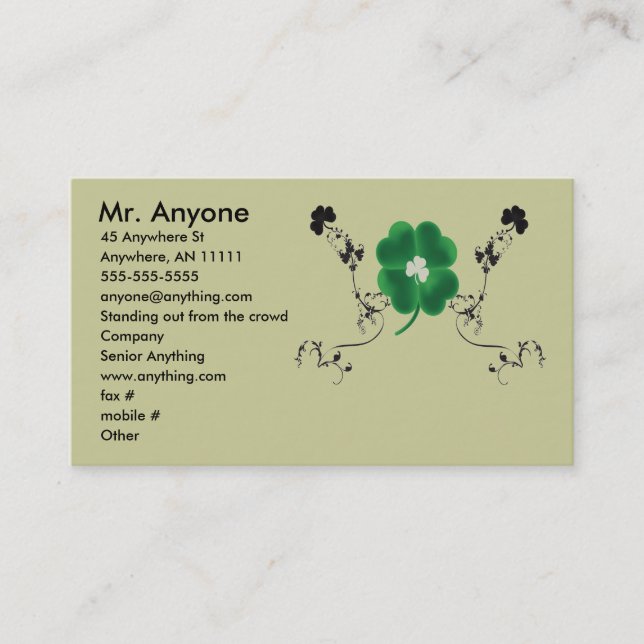 Irish Pride Business Card (Front)