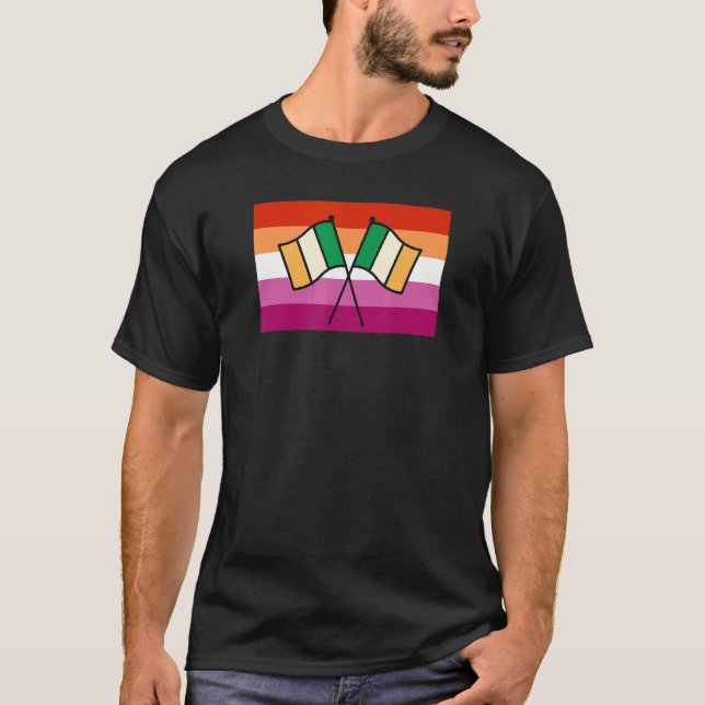 Irish Pride Lesbian Pride Flag St Patrick's Day Pa T-Shirt (Front)