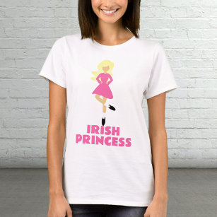 Irish Princess Blonde Irish Dancer with Pink Dress T-Shirt