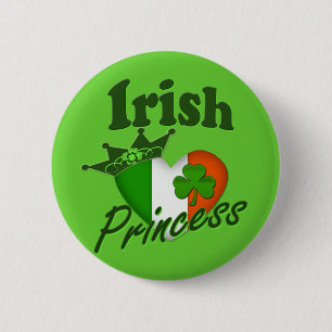 Irish Princess Heritage Heart 6 Cm Round Badge