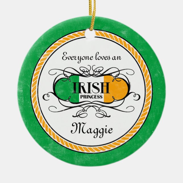 Irish Princess Personalised Ornament (Front)