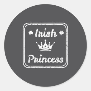 Irish Princess St Patricks Day Classic Round Sticker
