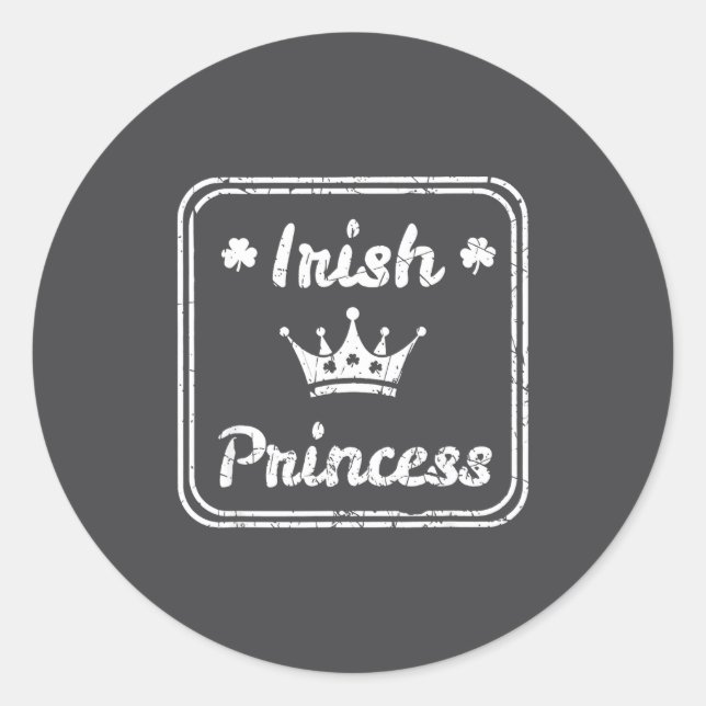 Irish Princess St Patricks Day  Classic Round Sticker (Front)