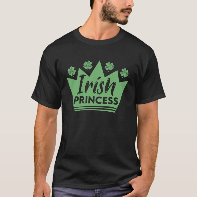 Irish Princess St Patrick's Day Ireland Cute Shamr T-Shirt (Front)