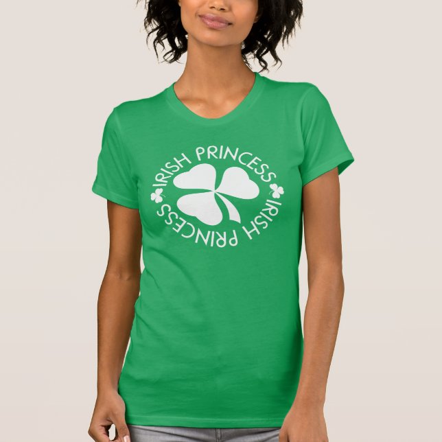 Irish Princess St Patricks Day Shamrock Womens Tee (Front)