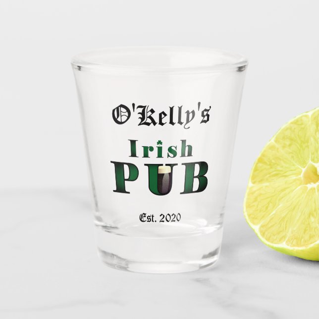 Irish Pub Bar Tavern Shot Glasses (Front)