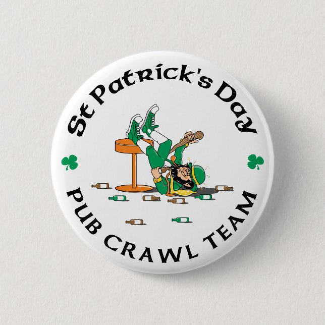 Irish Pub Crawl Team Gift 6 Cm Round Badge (Front)