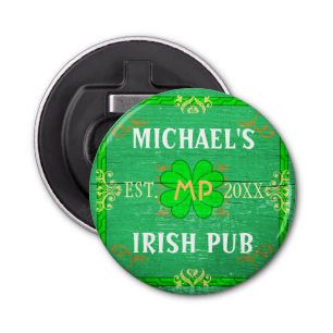 Irish Pub Green Your Name Customisable Bottle Bottle Opener