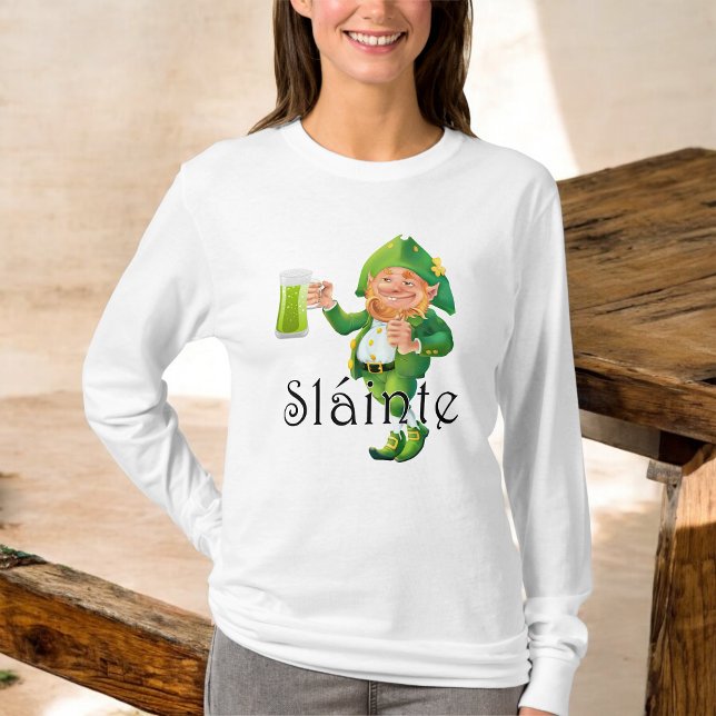 "Irish pub leprechaun green beer Slainte T-Shirt (Creator Uploaded)
