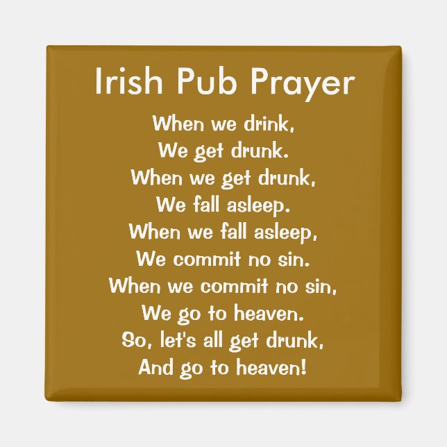 Irish Pub Prayer Magnet (Front)