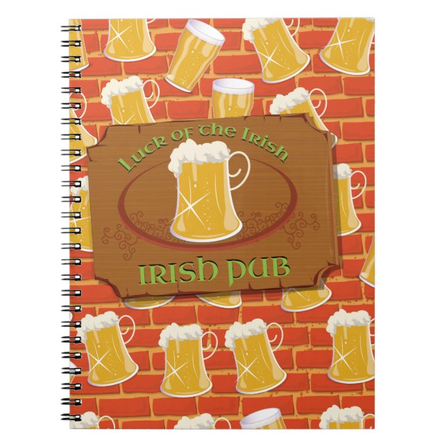 Irish Pub Sign Spiral Notebook (Front)