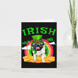 Irish Pug Funny St Patricks Day Leprechaun Dog Men Card