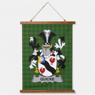 Irish Quicke Coat of Arms Family Crest Hanging Tapestry
