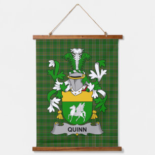 Irish Quinn or O_Quin Coat of Arms Family Crest Hanging Tapestry