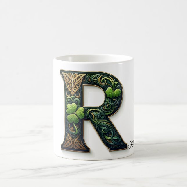 Irish R Monogram Coffee Mug (Center)