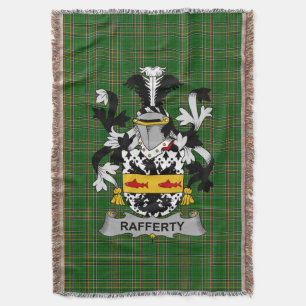  Irish Rafferty or O_Rafferty Coat of Arms Family  Throw Blanket