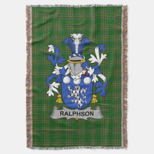  Irish Ralphson Coat of Arms Family Crest Ireland Throw Blanket