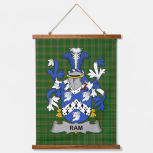Irish Ram Coat of Arms Family Crest Hanging Tapestry