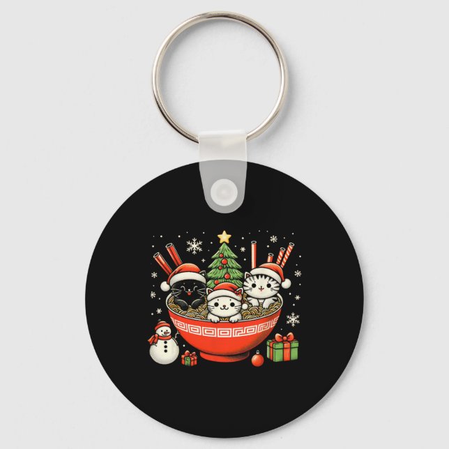 Irish Ramen Cats Cute Anime Christmas For Women Gi Key Ring (Front)