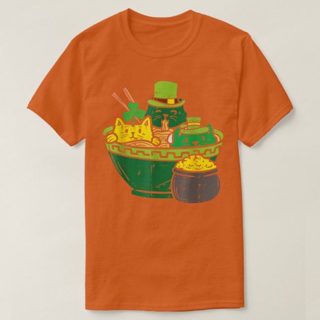 Irish Ramen Cats Cute Anime St Patricks Day Women  T-Shirt (Design Front)