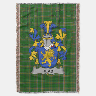  Irish Read Coat of Arms Family Crest Ireland Throw Blanket