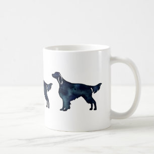 Irish Red and White Setter Black Watercolor Coffee Mug