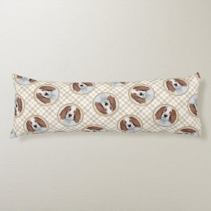 Irish Red and White Setter Painting Original Art Body Cushion