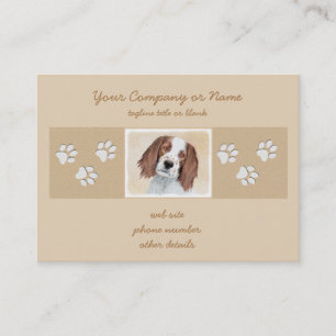 Irish Red and White Setter Painting - Original Art Business Card
