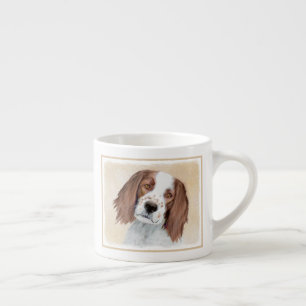Irish Red and White Setter Painting - Original Art Espresso Cup