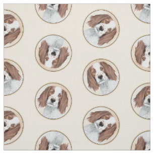 Irish Red and White Setter Painting Original Art Fabric