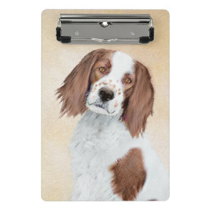 Irish Red and White Setter Painting - Original Art Mini Clipboard
