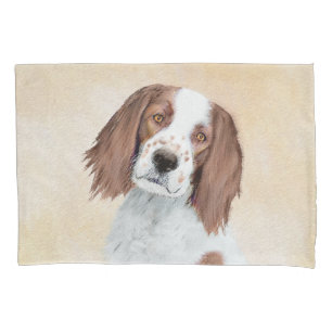 Irish Red and White Setter Painting - Original Art Pillowcase