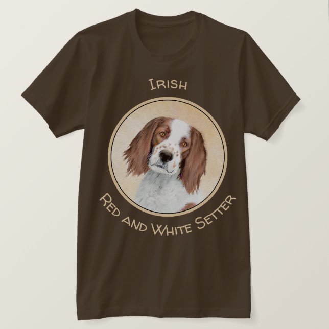 Irish Red and White Setter Painting - Original Art T-Shirt (Design Front)