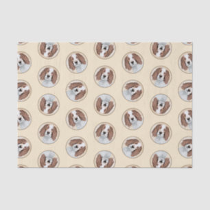 Irish Red and White Setter Painting Original Art Tissue Paper