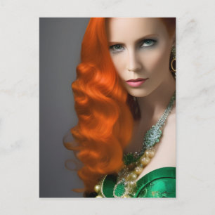 Irish Red Haired Goddess Postcard