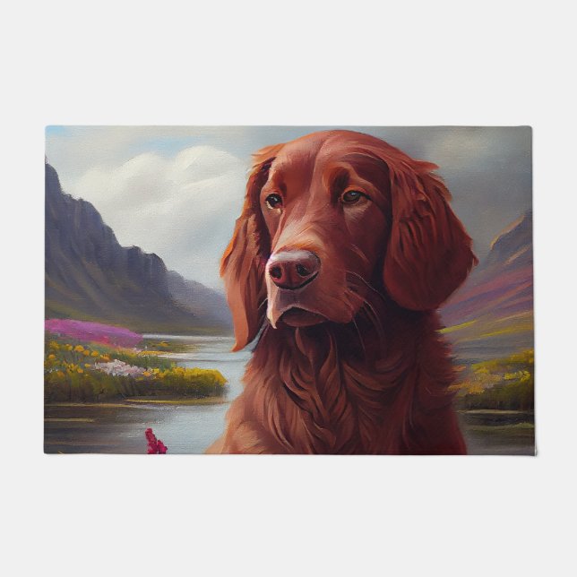 Irish Red on a Paddle: A Scenic Adventure Doormat (Front)