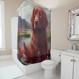 Irish Red on a Paddle: A Scenic Adventure Shower Curtain