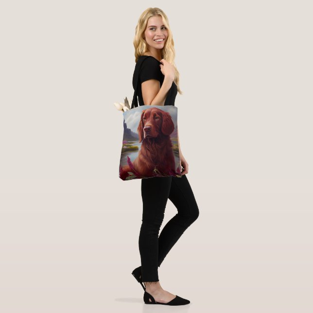Irish Red on a Paddle: A Scenic Adventure Tote Bag (On Model)