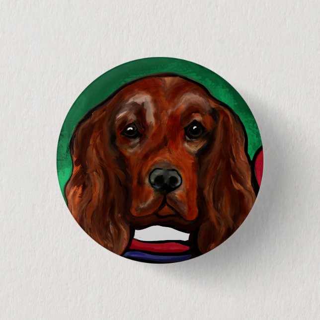 Irish Red Setter    3 Cm Round Badge (Front)