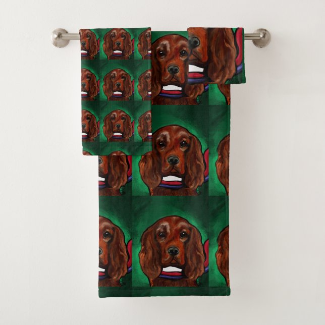 Irish Red Setter     Bath Towel Set (Insitu)