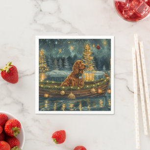 Irish Red Setter Christmas Festive Voyage Napkin
