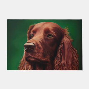 Irish Red Setter Dog in St. Patrick's Day Dress Doormat